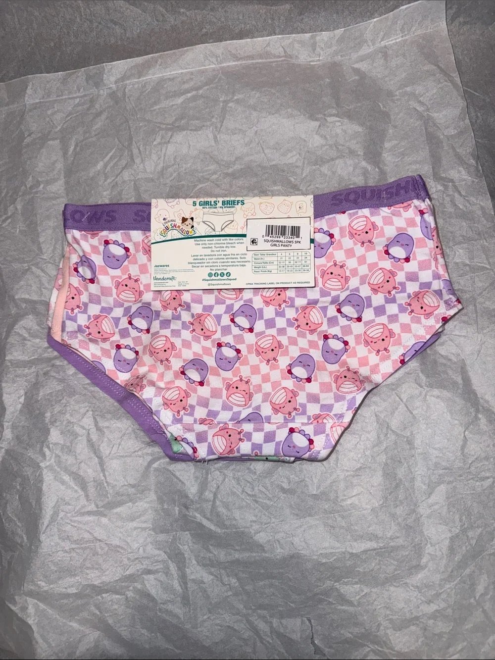 Squishmallows Print Girls' Briefs 5-Pack